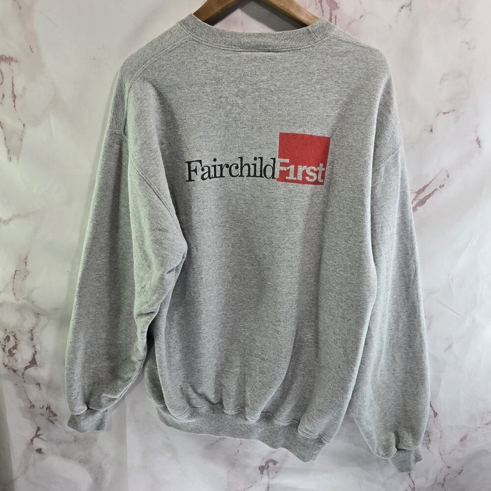 Fairchild First Sweatshirt Mens Large 90s Gray Pullover College Lane